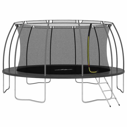 vidaXL Trampolin Set mit 3-Stufen-Leiter Regenschutz Kinder Gartentrampolin Kindertrampolin Komplettset Outdoor Rund 488x90cm 150kg von vidaXL