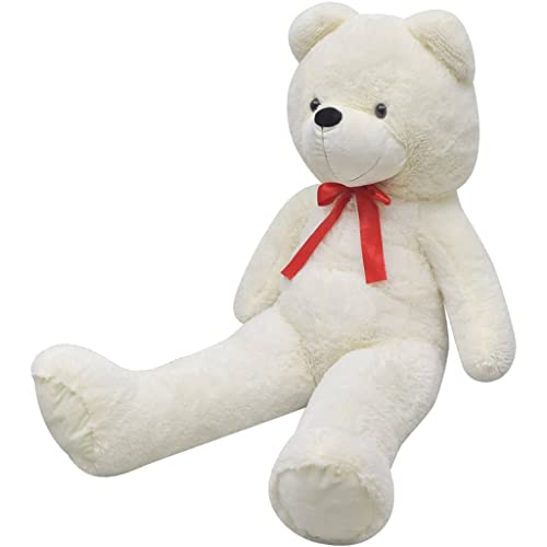 vidaXL Weicher XXL Plüsch Teddybär Kuscheltier Plüschbär Kuschel Teddy Kuschelig und Weich Plüschtier Kuschelbär Kuschelteddy Spielzeug Weiß 85 cm von vidaXL