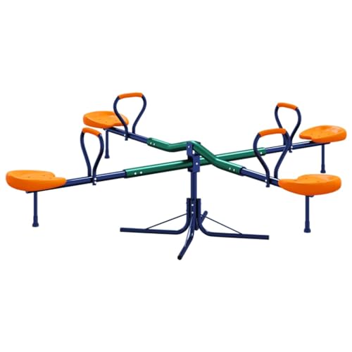 vidaXL Wippe 4-Sitzer, Gartenwippe mit 360°-Drehfunktion Griffe Stoppern, Kinderwippe für Garten, Karussellwippe Schaukelwippe, Stahl vidaXL Wippe 4-Sitzer, Gartenwippe mit 360°-Drehfunktion Griffe Stoppern, Kinderwippe für Garten, Karussellwippe Schaukelwippe, Stahl von vidaXL