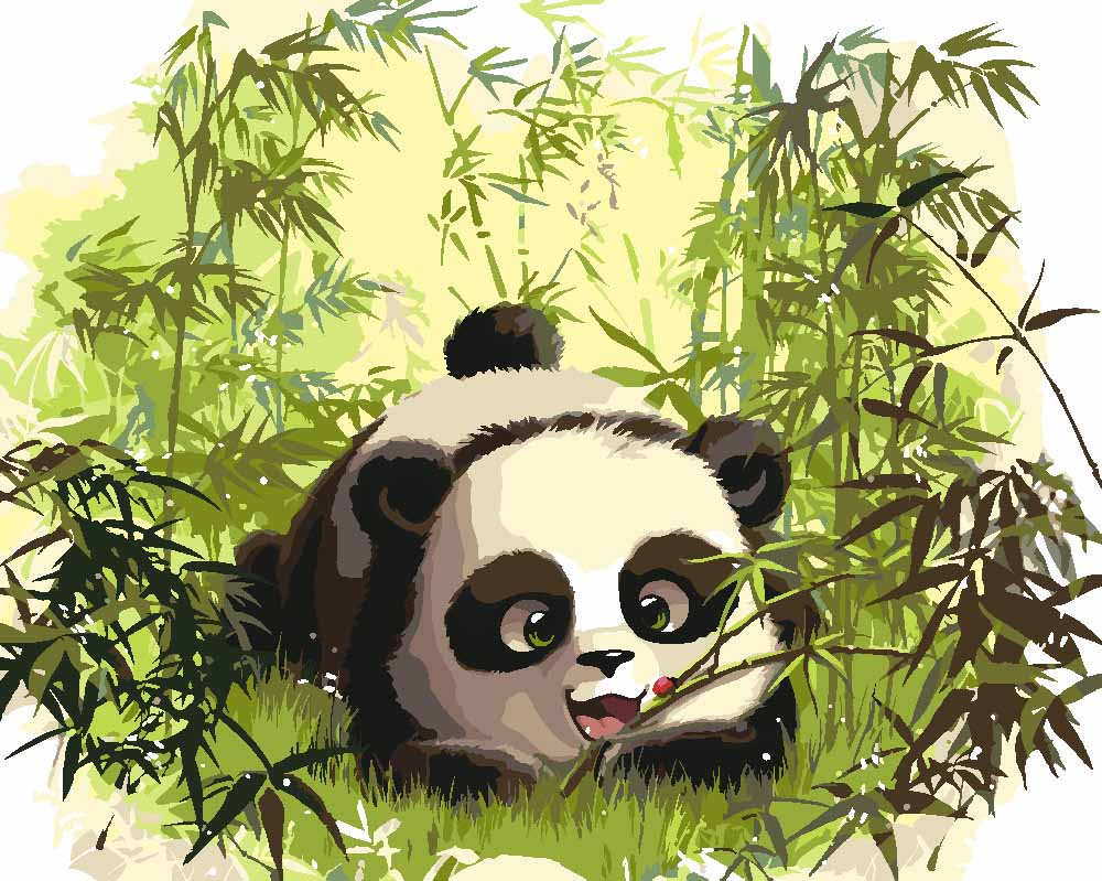 Malen nach Zahlen - Großer Panda - by Vink, ohne Rahmen von vink