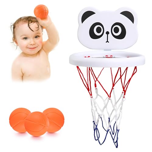 virkwuy Kinder Badewanne Basketball Korb, Pool Spielzeug Basketball Korb, Toomies Badespielzeug Basketball Hoop, Geeignet für Bäder, Kinderzimmer, Wohnzimmer und Andere Glatte Oberflächen (Panda) von virkwuy