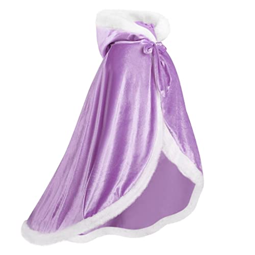 visofayo Mädchen Dress Up Hodded Cape Kleinkind Kostüm für Prinzessin Umhang, Lila, 4-5T visofayo Mädchen Dress Up Hodded Cape Kleinkind Kostüm für Prinzessin Umhang, Lila, 4-5T von visofayo