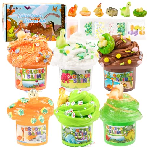 Bunter Schleim-Set，Fluffy Slime，Transparenter Schleim, Butterschleim，Children's Party Gift,Schleimset Geschenke Für Mädchen und Jungs (Dinosaurier-Set) von vita dennis