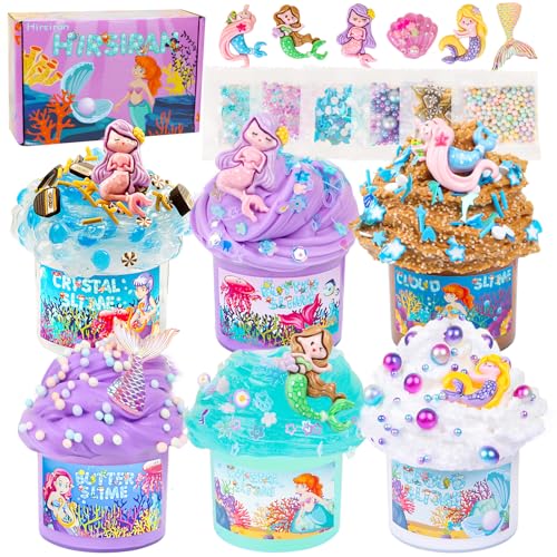 Bunter Schleim-Set，Fluffy Slime，Transparenter Schleim, Butterschleim，Children's Party Gift,Schleimset Geschenke Für Mädchen und Jungs (Meerjungfrau-Set) von vita dennis