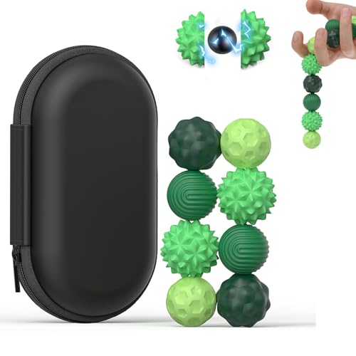 8 Stück Magnetische Fidget Toys, Magnetkugeln Stressball Silikon Sensorik Spielzeug, Magnetische Anziehungskraft Stress Bälle mit Silikonhülle, Sensory Toy, Anti-Stress Fidget Toys für Stress, Angst von vnfsmy