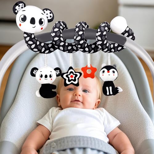 vocheer High Contrast Baby Toys for Newborn, Black and White Car Seat Toys, Sensory Toys for Babies Activity Toys Stroller Spiral Hanging Toys Infant Rassles 0-3 Months, Baby Stuff for Newborn, Koala vocheer High Contrast Baby Toys for Newborn, Black and White Car Seat Toys, Sensory Toys for Babies Activity Toys Stroller Spiral Hanging Toys Infant Rassles 0-3 Months, Baby Stuff for Newborn, Koala von vocheer