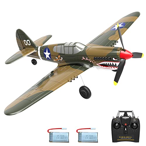 VOLANTEXRC RC Flugzeug P40, RC Plane 2,4 GHz ferngesteuertes Flugzeug RTF mit 2 Batterien, 6 Achsen Gyro Stabilisator, 4CH RC Segelflugzeugspielzeug für Anfänger, Kinder, Erwachsene von VOLANTEXRC