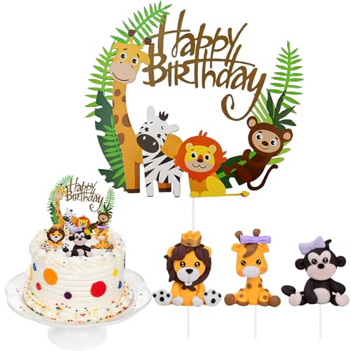 4 Stück Tortendeko Wald Tiere, Dschungel Tier Cupcake Topper,Dschungel Kuchen Deko,Tortendeko Geburtstag Junge,Animal Geburtstag Party Dekoration Kinder Geburtstagsdeko 4 Stück Tortendeko Wald Tiere, Dschungel Tier Cupcake Topper,Dschungel Kuchen Deko,Tortendeko Geburtstag Junge,Animal Geburtstag Party Dekoration Kinder Geburtstagsdeko von volumoon
