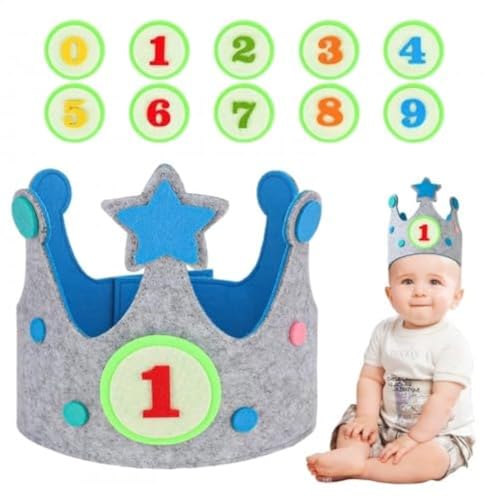 volumoon Stoffkrone Geburtstag, Geburtstagskrone Kinder, Krone Geburtstag Mädchen Krone Geburtstag Junge, Krone Kindergeburtstag, Geburtstags Krone für Jahrestage Der Krönung des Königs usw (Grey) volumoon Stoffkrone Geburtstag, Geburtstagskrone Kinder, Krone Geburtstag Mädchen Krone Geburtstag Junge, Krone Kindergeburtstag, Geburtstags Krone für Jahrestage Der Krönung des Königs usw (Grey) von volumoon
