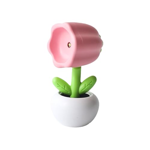 vreplrse Mini Blumentopf Nachtlicht, kreatives Cartoon Desktop Ornament, stabiler Boden und stabile Platzierung, Geschenkkugel aus Kunststoff, Piink von vreplrse