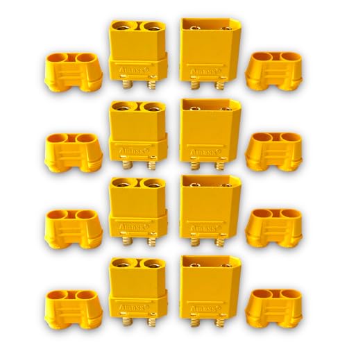 5 Paar 2Pin XT90H XT90 Steckverbinder Männlich und Weiblich Goldstecker mit Kappen für Modellbau RC LiPo Batterie von vuniversum