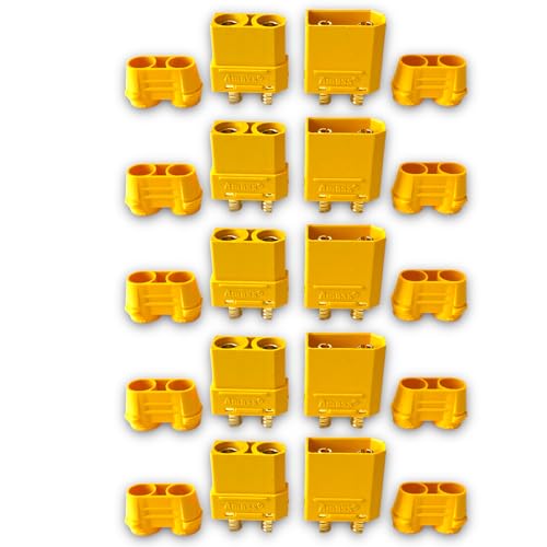 vuniversum 5 Paar XT90E-M + XT90 montierbarer männlicher weiblicher Steckverbinder für RC Modell Multicopter Flugzeug Auto Boot Drohne (XT90H) von vuniversum