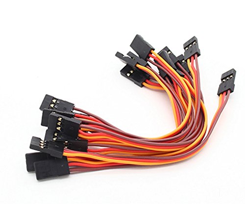 vuniversum 5 Stück 30cm Servo Patch Verlängerung JR Futaba Robbe Hitec Kompatibel Male Stecker auf Stecker Kabel Patchkabel 22AWG für Empfänger Gyro Modellbau RC (5x30cm) von vuniversum