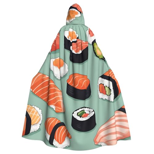 Unisex Full Delicious Sushi 1 Print Hooded Robe Cloak Costume,Costume Party,Halloween Cape,Themed Party Cape. von vvhmghda