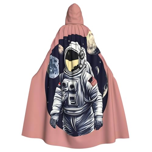 vvhmghda Unisex Astronaut On The Moon 1 Print Hooded Robe Cloak Costume,Costume Party,Halloween Cape,Themed Party Cape. von vvhmghda