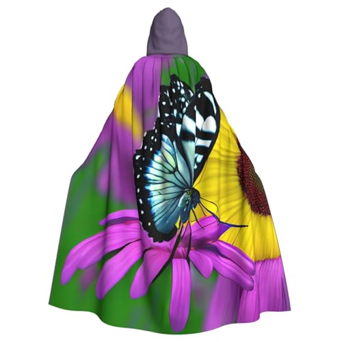 vvhmghda Unisex-Bademantel mit Kapuze und Schmetterling auf Gänseblümchen, Kostümparty, Halloween-Umhang, Motto-Party-Umhang. vvhmghda Unisex-Bademantel mit Kapuze und Schmetterling auf Gänseblümchen, Kostümparty, Halloween-Umhang, Motto-Party-Umhang. von vvhmghda