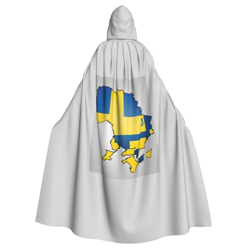 vvhmghda Unisex-Bademantel mit Ukraine-Flagge, Map02-Druck, Kapuzenmantel, Kostümparty, Halloween-Umhang, Motto-Party-Umhang. von vvhmghda