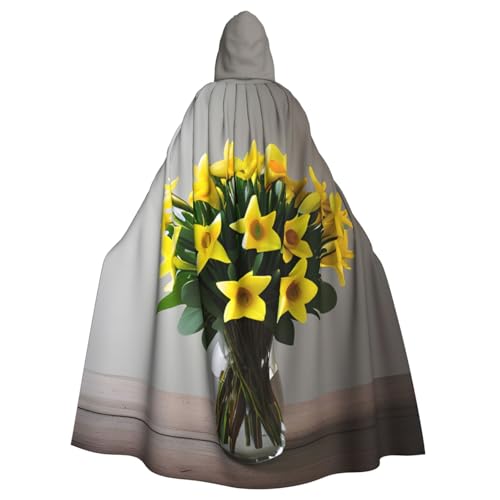 vvhmghda Unisex Full Bouquet Of Narzissen 1 Print Hooded Robe Cloak Costume,Costume Party,Halloween Cape,Themed Party Cape. von vvhmghda