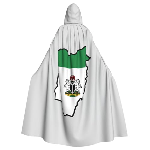 vvhmghda Unisex-Kapuzenmantel mit Nigeria-Flagge, Map01, Kostüm, Kostümparty, Halloween-Umhang, Motto-Party-Umhang. von vvhmghda