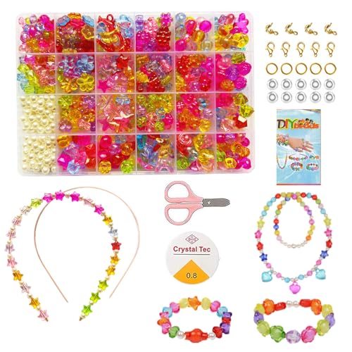 Vytung 24 Arten Bunte Baby Stringing Perlen Spiel Schnürsystem Perlen Beads Spielzeug DIY Perlenschmuck für Kinder zum Basteln von Schmuck Ketten Armbändern(color2#) von Vytung