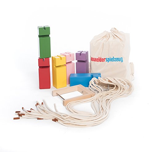 waelderspielzeug Fröbelturm - Teamspiel für Erwachsene und Kinder ab 8 Jahren - das Original aus heimischem Buchenholz - Mehrfarbig oder Natur von waelderspielzeug