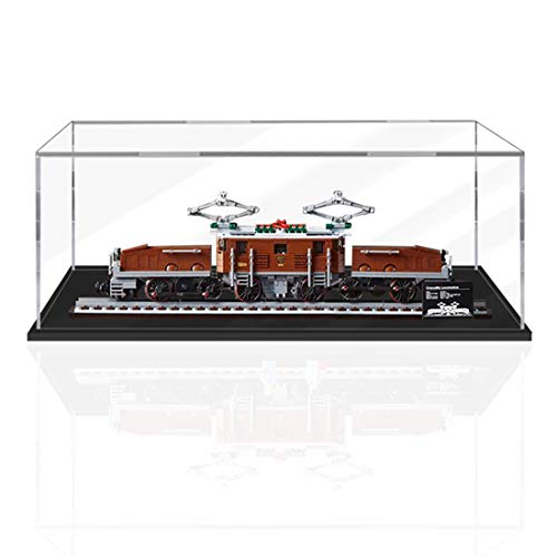 wangxike Acryl Vitrine Kompatibel Mit Lego 10277 Lokomotive Krokodil Crocodile Locomotive Zug, Showcase Display Case Haudstaub Geschützt Schaukasten ( Ohne Modell Kit ) von wangxike