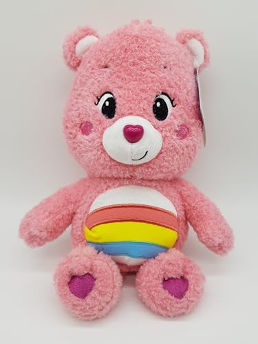 Glücksbärchis Kuscheltier 32 cm – Offizielles Lizenzprodukt – Grumpy Bear, Funshine Bear, Tenderheart Bear, Share Bear, Cheer Bear – super Soft & flauschig (Hurrabärchi (Cheer Bear)) von ware-direkt