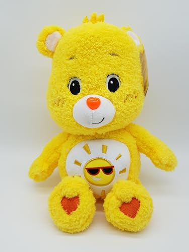 Glücksbärchis Kuscheltier 32 cm – Offizielles Lizenzprodukt – Grumpy Bear, Funshine Bear, Tenderheart Bear, Share Bear, Cheer Bear – super Soft & flauschig (Sonnenscheinbärchi (Funshine Bear)) von ware-direkt