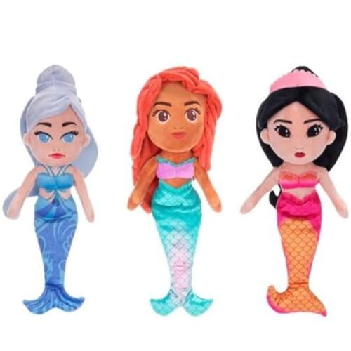 Plüschtier Set Arielle die Meerjungfrau – 3er Set Kuschelfigur Arielle Karina Mala je 40 cm – Geschenk Mädchen Kinder Stofftier Meerjungfrau Spielzeug Plüschfigur weich fantasievoll Dekoration von ware-direkt
