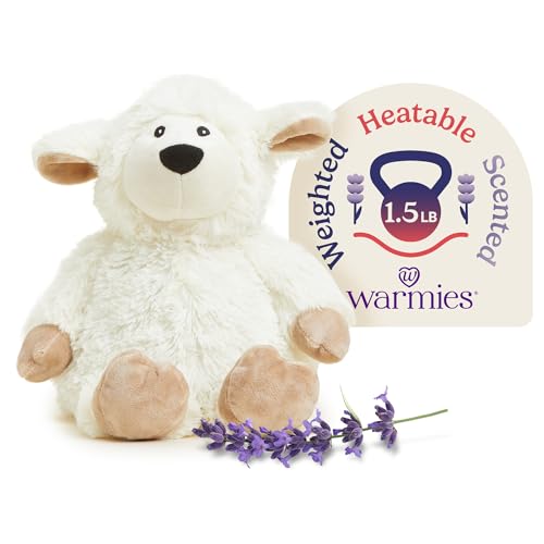 Warmies Warmflauschiges Mikrowellengeeignetes Schaf (Weizenkörner, Lavendel) - Plüschtier - Weiß - Schaf-Form von warmies
