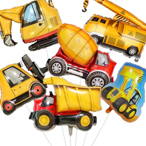 Waziwe 6 Stück XXL Bagger Luftballons,Bagger Deko Kindergeburtstag enthält Bagger, Krane, Bulldozer, Gemischte Schlammautos, Gabelstapler und Traktor Folienballon,Helium Ballons Bagger Party Waziwe 6 Stück XXL Bagger Luftballons,Bagger Deko Kindergeburtstag enthält Bagger, Krane, Bulldozer, Gemischte Schlammautos, Gabelstapler und Traktor Folienballon,Helium Ballons Bagger Party von waziwe