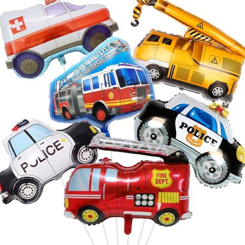 Waziwe Feuerwehr Deko Kindergeburtstag,feuerwehrauto Deko enthält Krankenwagen、Polizeiauto、Kran、Feuerwehrauto Folienballon, Feuerwehr Luftballon Können für Feuerwehr Geburtstag Deko Waziwe Feuerwehr Deko Kindergeburtstag,feuerwehrauto Deko enthält Krankenwagen、Polizeiauto、Kran、Feuerwehrauto Folienballon, Feuerwehr Luftballon Können für Feuerwehr Geburtstag Deko von waziwe