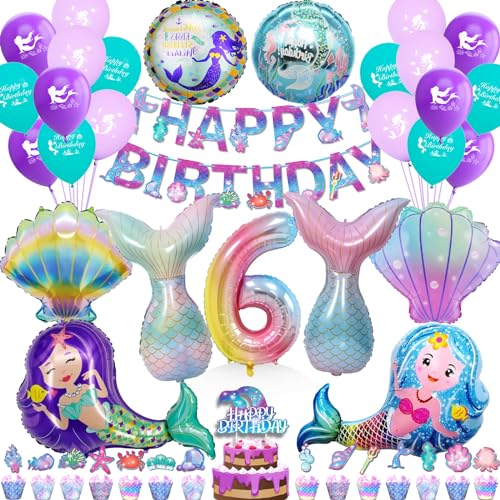 Waziwe Meerjungfrau Geburtstag Deko 6 Jahre, Deko Meerjungfrau Geburtstag MäDchen 6 Jahre, Luftballon Meerjungfrau Tortendeko Geburtstag MäDchen, Kindergeburtstag Meerjungfrau Deko Luftballon 6 Waziwe Meerjungfrau Geburtstag Deko 6 Jahre, Deko Meerjungfrau Geburtstag MäDchen 6 Jahre, Luftballon Meerjungfrau Tortendeko Geburtstag MäDchen, Kindergeburtstag Meerjungfrau Deko Luftballon 6 von waziwe