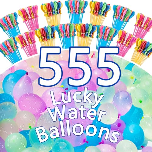 waziwe 555 Bunte Water Balloons, 5 Sekunden Schnelles Befüllen, Wasserballons Selbstschließend Ohne Manuelles Verknoten, Wasserbombe die Den Ganzen Sommer über für Abkühlung Sorgen von waziwe