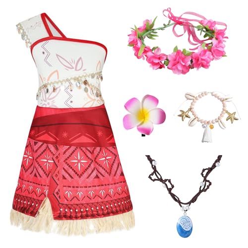 Costume Moana Bambini, 3-11 Anni Costume Moana Ragazze, Travestimento Principessa Vaiana, Abbigliamento Vaiana Ragazze, Cosplay Principessa Per Bambini, Costume Bambini Vestito Con Ghirlanda von wcnigotker
