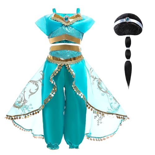 Jasmin Kostüm Mädchen, 3-7 Jahre Jasmin Kostüm Kinder, Prinzessin Jasmine Kostüm Kinder, Princess Jasmin Costume Kids, Jasmine Kleid, Jasmine Kleid, Jasmine Cosplay, Princess Jasmine Accessories von wcnigotker