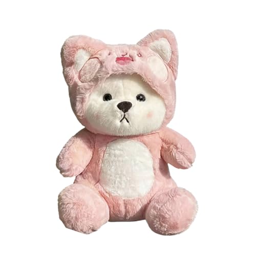wedfcvrt 28cm Teddybär Plüschtier mit, süßes Stofftier Spielzeug Kissen Bär Puppe Geschenke für Freundin weiches Stoffbär-Plüschtier Abnehmbarer Hut Geburtstags-Valentinstagsgeschenke für Sie von wedfcvrt