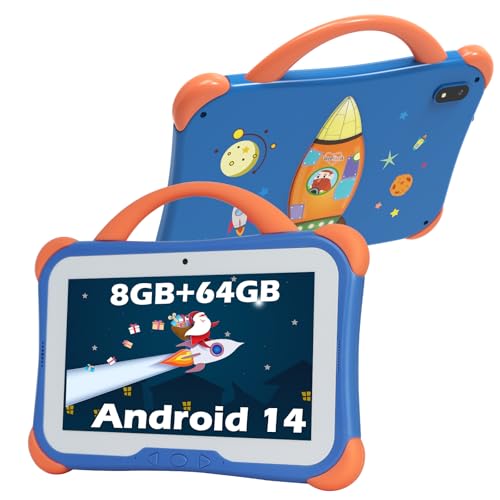 weelikeit Kinder Tablet, 7 Zoll Tablet für Kinder, 8GB RAM, 64GB ROM, Android 14 Tablet mit Bluetooth, WLAN, Doppelkamera, Kinder Tablet mit Kindersicherung, Lern Tablet für Mädchen und Jungen (blau) weelikeit Kinder Tablet, 7 Zoll Tablet für Kinder, 8GB RAM, 64GB ROM, Android 14 Tablet mit Bluetooth, WLAN, Doppelkamera, Kinder Tablet mit Kindersicherung, Lern Tablet für Mädchen und Jungen (blau) von weelikeit