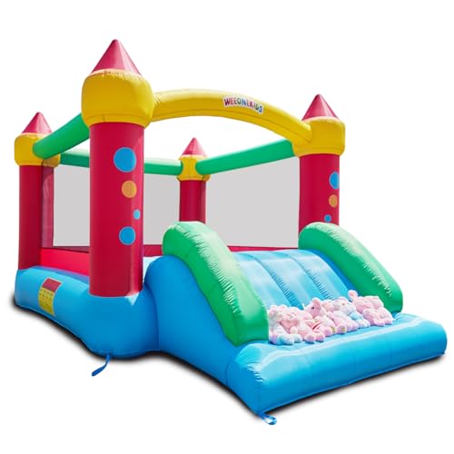 WeeOneKids Air Bounce House, Aufblasbare Hüpfburg mit Luftgebläse und Rutsche, Springende Familie Hinterhof Hüpfburg mit extra dickem Material WeeOneKids Air Bounce House, Aufblasbare Hüpfburg mit Luftgebläse und Rutsche, Springende Familie Hinterhof Hüpfburg mit extra dickem Material von weeonekids