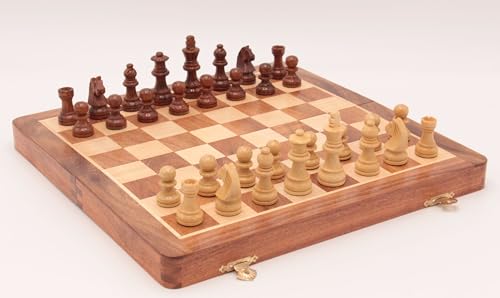 weiblespiele 03284 - Magnetschachspiel Akazie und Buchsbaum, Königshöhe, 72 mm, Feldgröße 38 mm von Weible Spiele