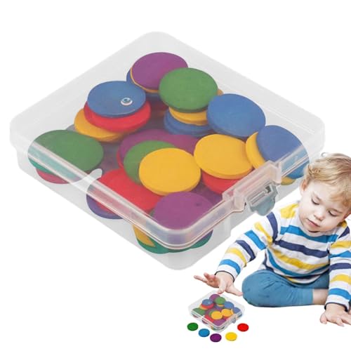 weiting Farbzähler -Chips, Manipulationen zählen,Hölzerne runden Zähler Playset 50 Stücke - Schulunterricht, Hirnentwicklung Spielzeug für Geburtstagsurlaub weiting Farbzähler -Chips, Manipulationen zählen,Hölzerne runden Zähler Playset 50 Stücke - Schulunterricht, Hirnentwicklung Spielzeug für Geburtstagsurlaub von weiting
