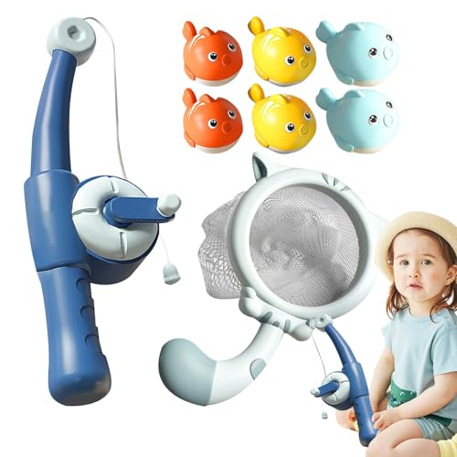 weiting Magnetischer Fischereispielzeug, Baby Angelzeug,Magnet Pole Rod Net Interactive Children Bath Game | Kinder Angelspiel farbenfrohe Fischspielset für die Badewanne in der Heimatbad von weiting
