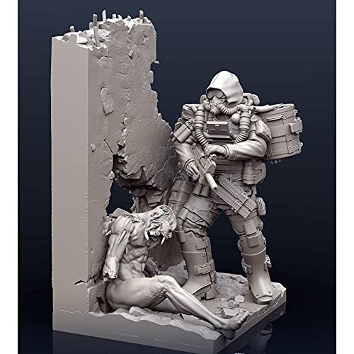 Weizhang 1/35 Sci-Fi Biological Warrior Resin Soldier Model Kit (mit Sockel) unbemalter und selbst zusammengebauter Miniatur-Druckguss-Kit-K7A529 von weizhang