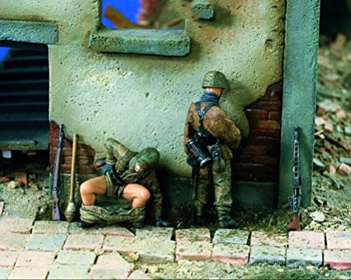 Weizhang 1/35 WWII Deutscher Soldat aus Kunstharz, Modellbausatz (2 Personen, Keine Szene), unbemalt, Selbstmontage, Druckguss-Miniaturbausatz-K5A932 von weizhang