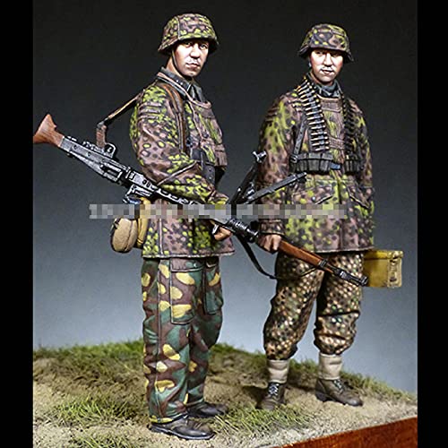 Weizhang 1/35 WWII Maschinengewehrschütze Harzsoldat Modellbausatz (2 Personen) unbemalt und selbst zusammenbaubarer Miniaturbausatz aus Druckguss-T7K04 von weizhang