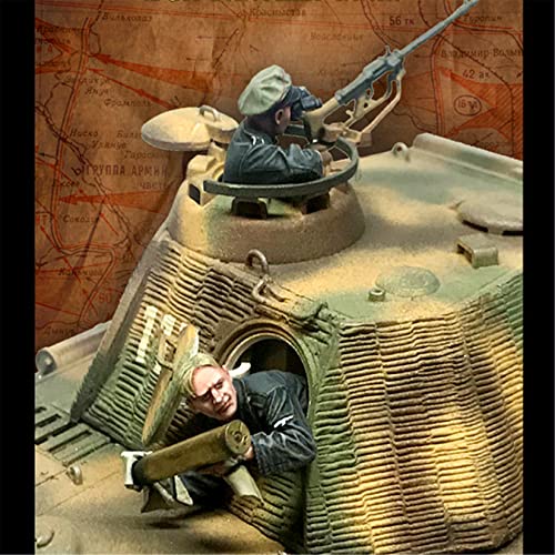 Weizhang 1/35 Militär-Thema WWII Deutscher Panzersoldat Resin-Soldaten-Modellbausatz (2 Personen, kein Panzer) unbemalter Selbstbau-Miniatur-Bausatz-N19X91 von weizhang