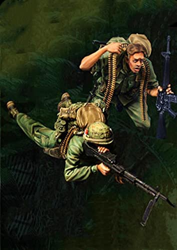 weizhang 1/35 Military Theme Vietnam War US Army Jungle Fighting Resin Soldier Model (2 Personen) Unlackiertes selbstmontiertes Miniatur-Spleißkit-L95U97 von weizhang