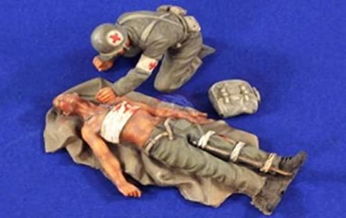 weizhang 1/35 World War II US Army Wounded Resin Soldier Model Kit (2 Personen) unbemalter und selbst zusammengebauter Druckguss-Miniaturbausatz-K3A851 von weizhang