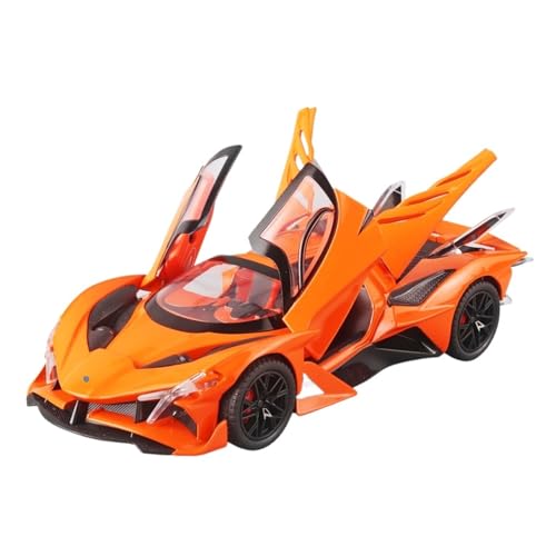 For Das -Legierungsmodell Im Maßstab 1:24 Ein Sportwagenmodell Mit Rückzieh- Ton- Und Lichtsimulation Das Sich Zur Sammlungspräsentation Als Dekoration Und Auch Als Spielzeugauto Eignet(Orange) von wenjiang