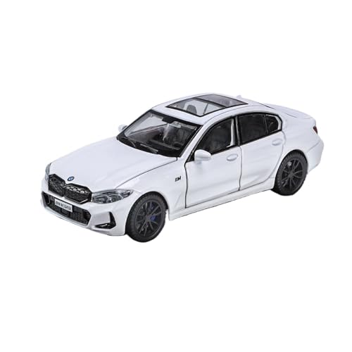 for 1/32 320i Simulation Legierung Sound Und Licht Auto Modell Sammeln Ornament(White) von wenjiang